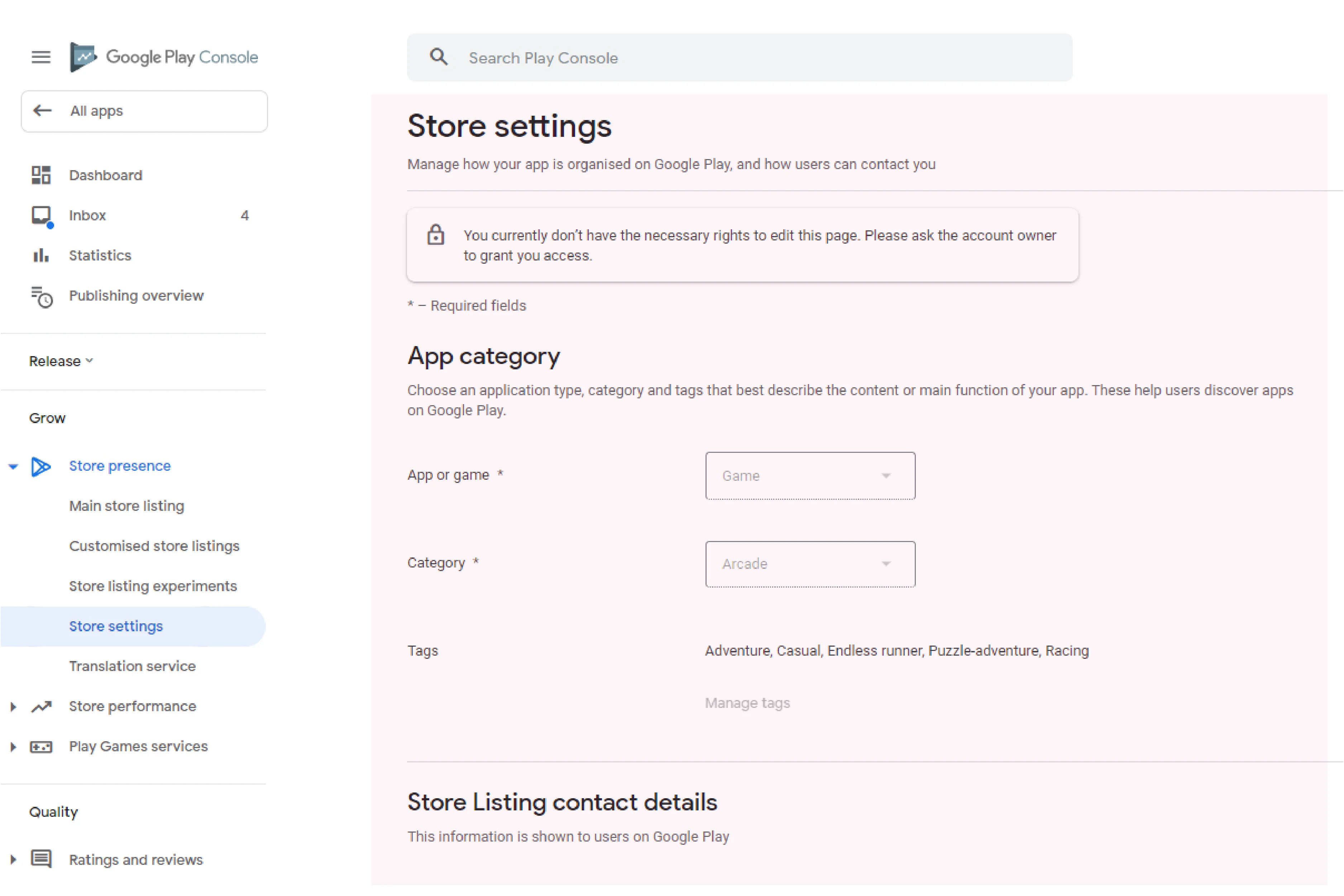 4. create your app store listings