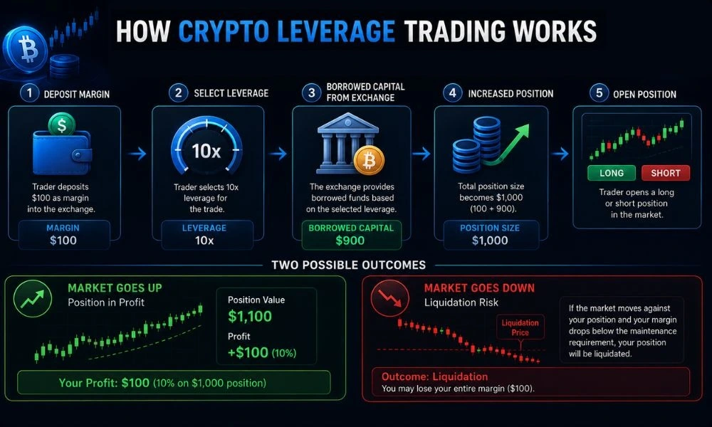 how does crypto leverage trading works