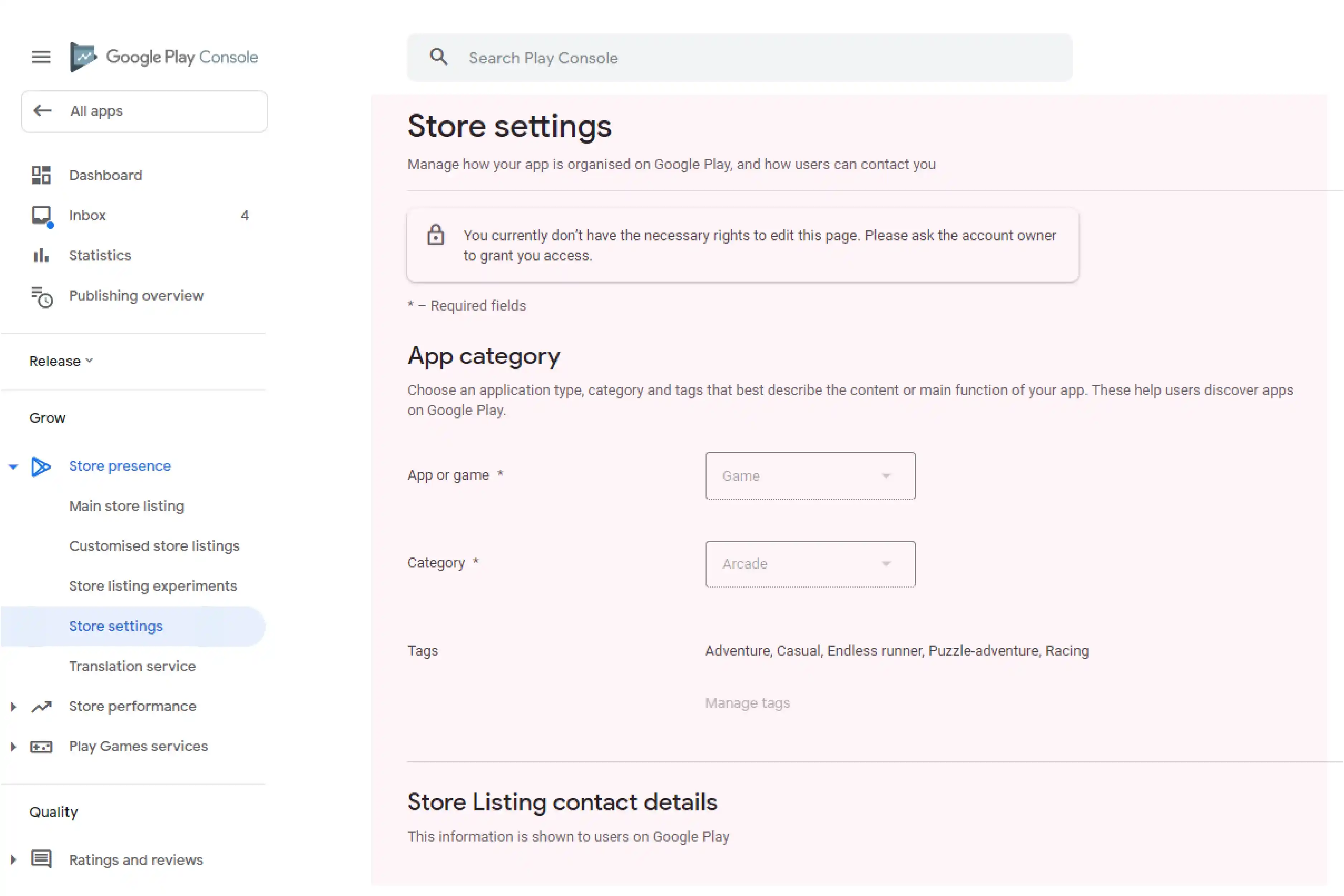 create your app store listing